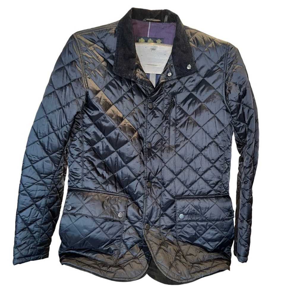 Barbour quilted black jacket SZ M